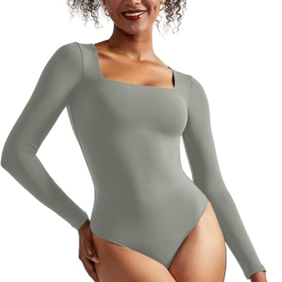 Suuksess Pants - Women‎ Square Neck Long Sleeve Bodysuit Adjustable